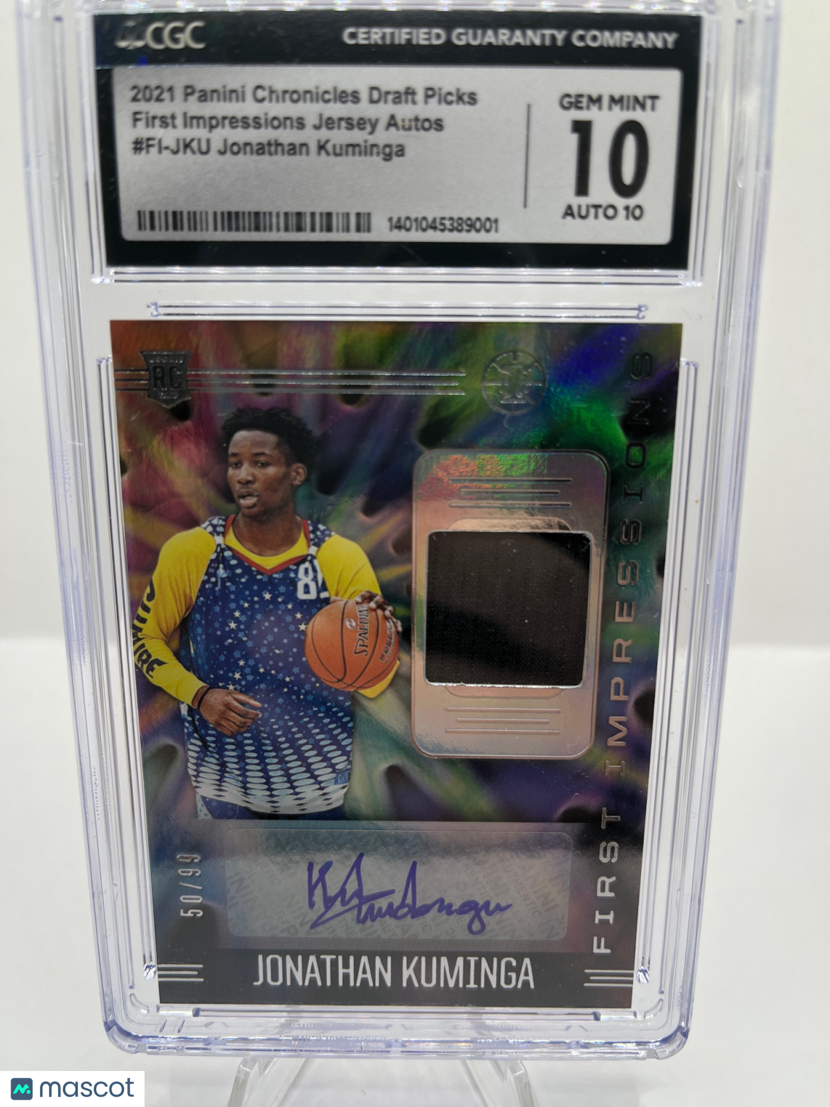 2021 Chronicles Draft Picks Jonathan Kuminga #FI-JKU 50/99 Auto CGC 10