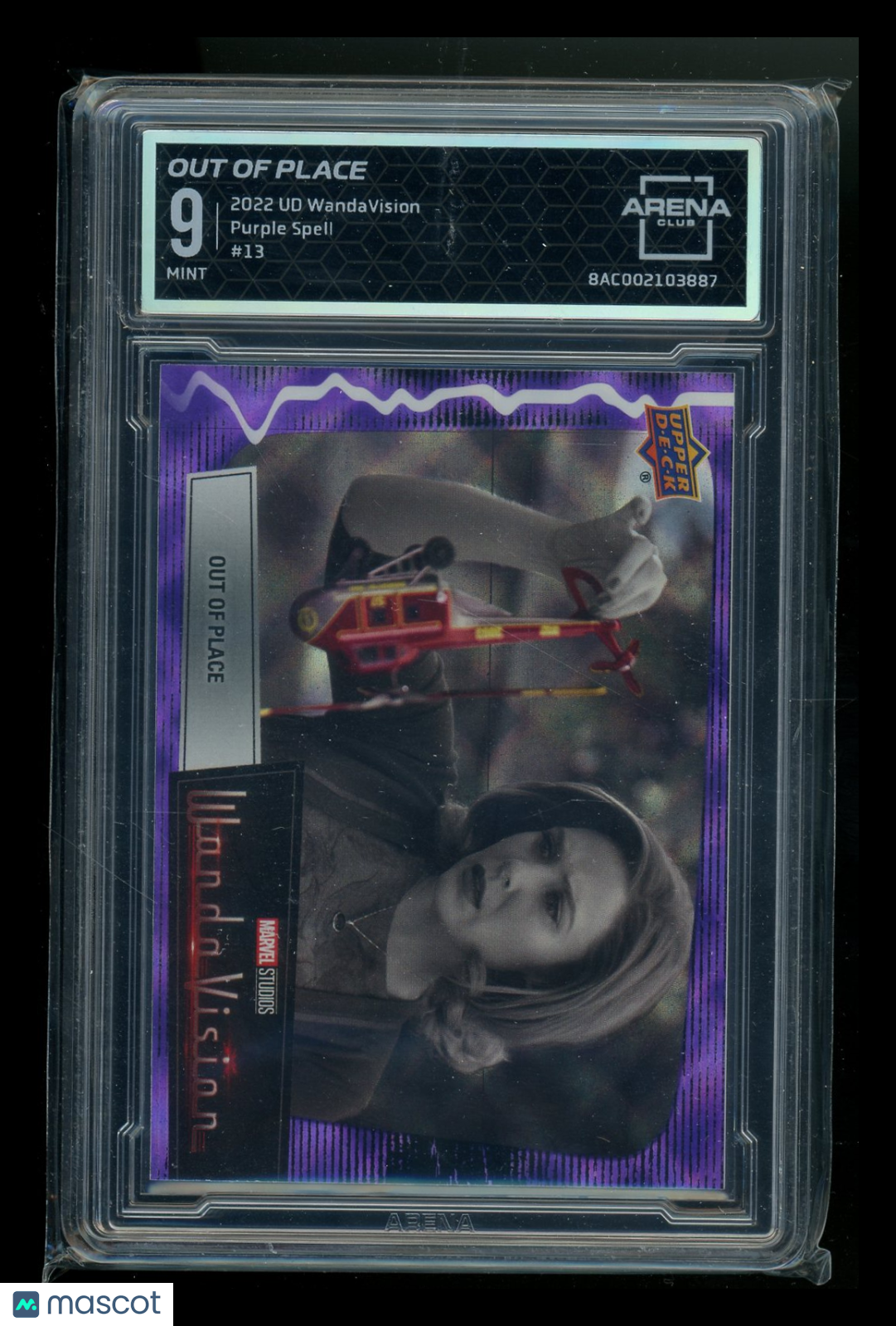 2022 Upper Deck WandaVision Purple Spell Wanda Maximoff #13 Arena Club 9
