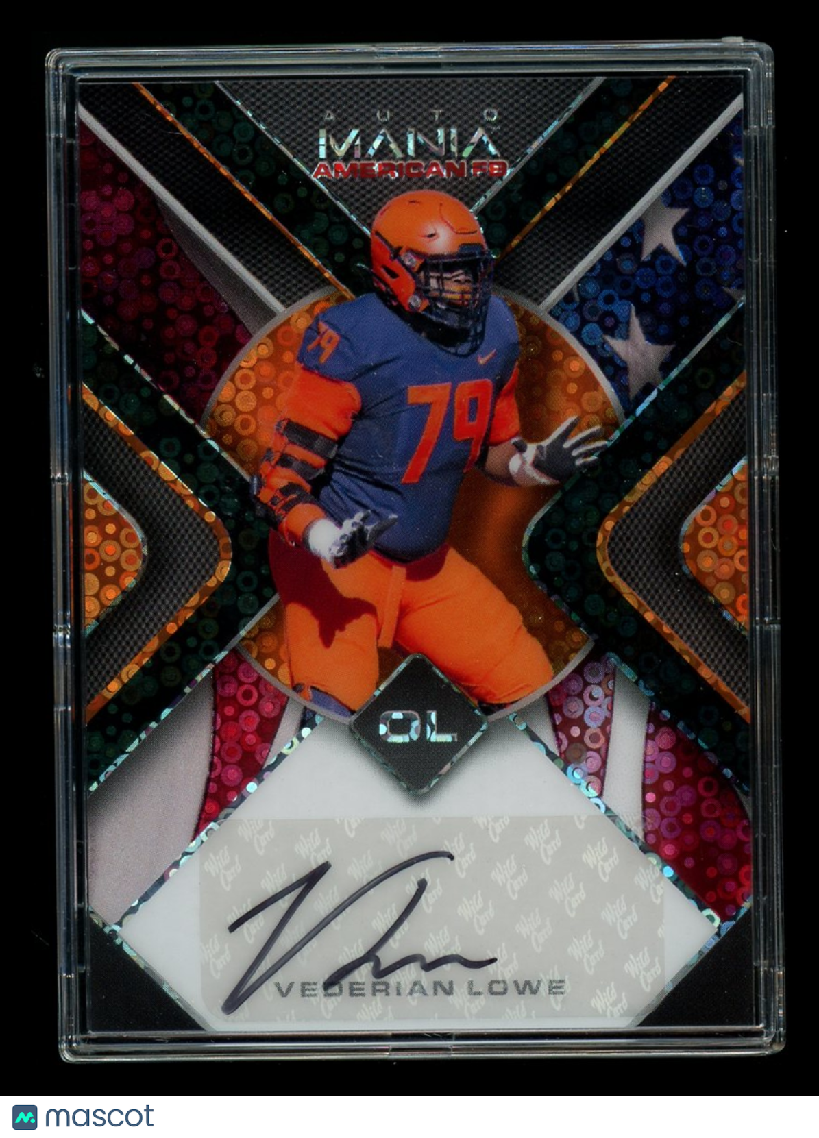 2022 Wild Card Mania Americana Vederian Lowe #AMA-TR98 Autograph 3/5 Football