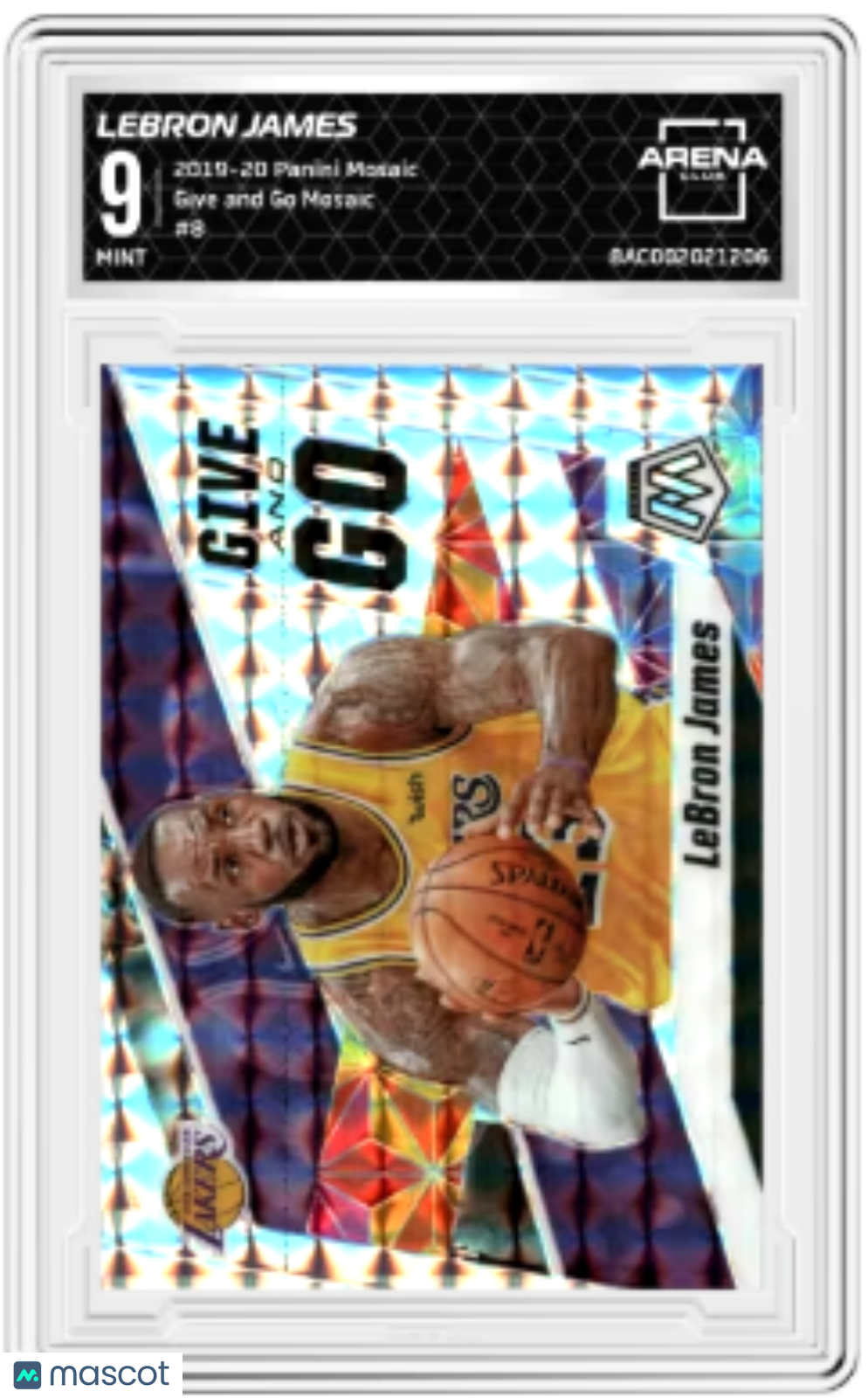 2019-20 Panini Mosaic LeBron James #8 Give and Go Mosaic Arena Club 9