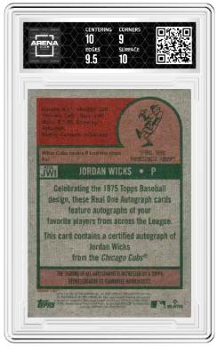 2024 Topps Heritage Jordan Wicks #ROA-JWI Real One Auto Baseball Arena Club 9.5