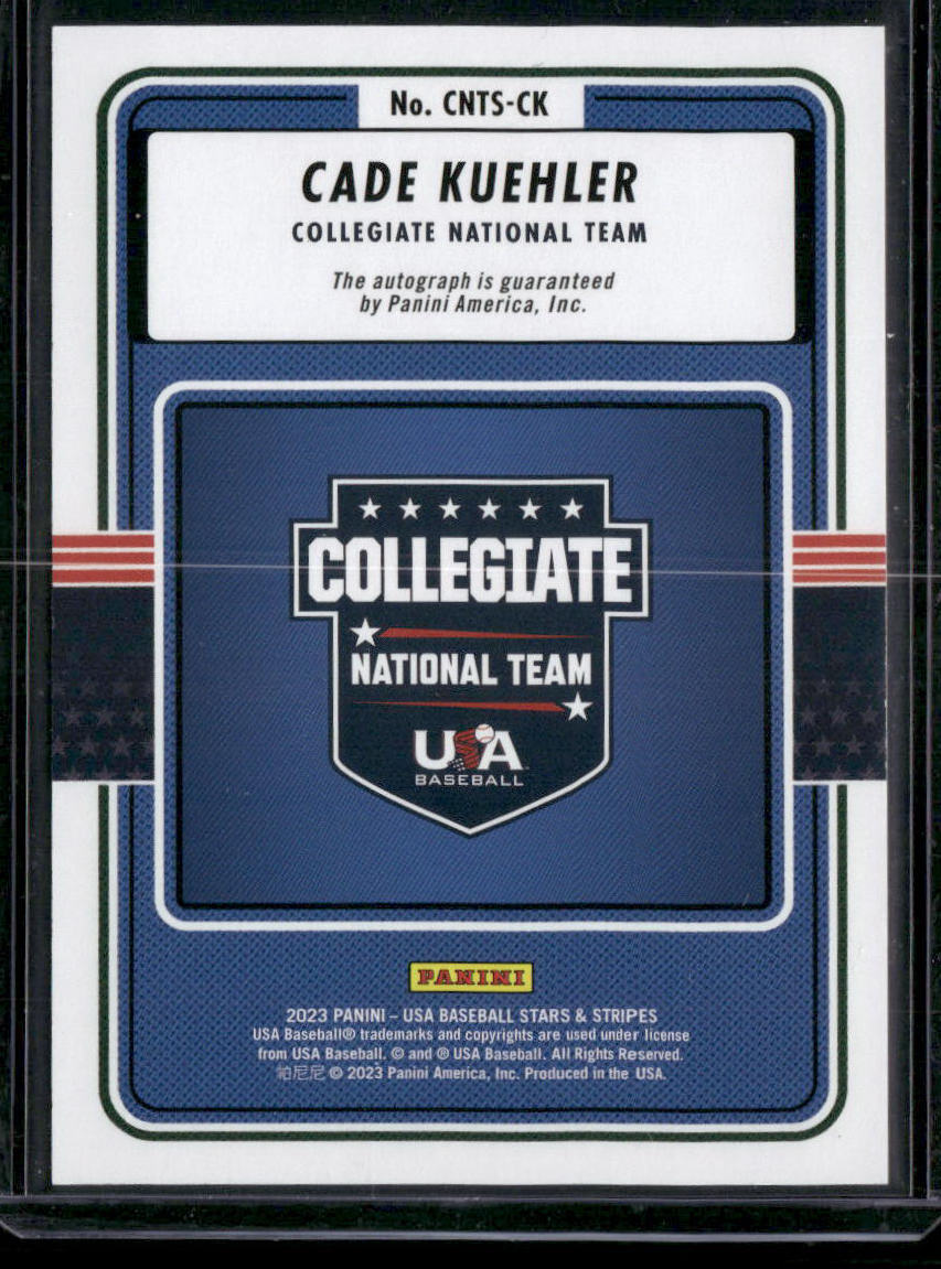 2023 Panini USA Baseball Stars & Stripes Cade Kuehler #CNTS-CK Auto