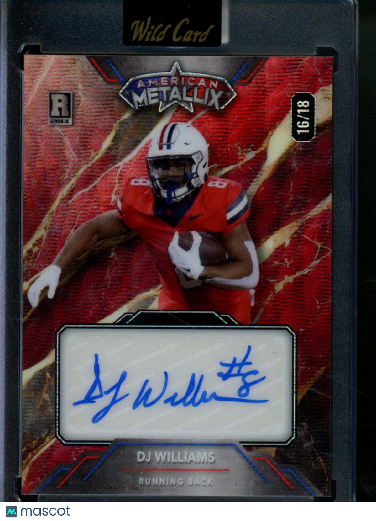 2023 Wild Card American Metal Lix DJ Williams #WMM-DWA Autograph 16/18 Football