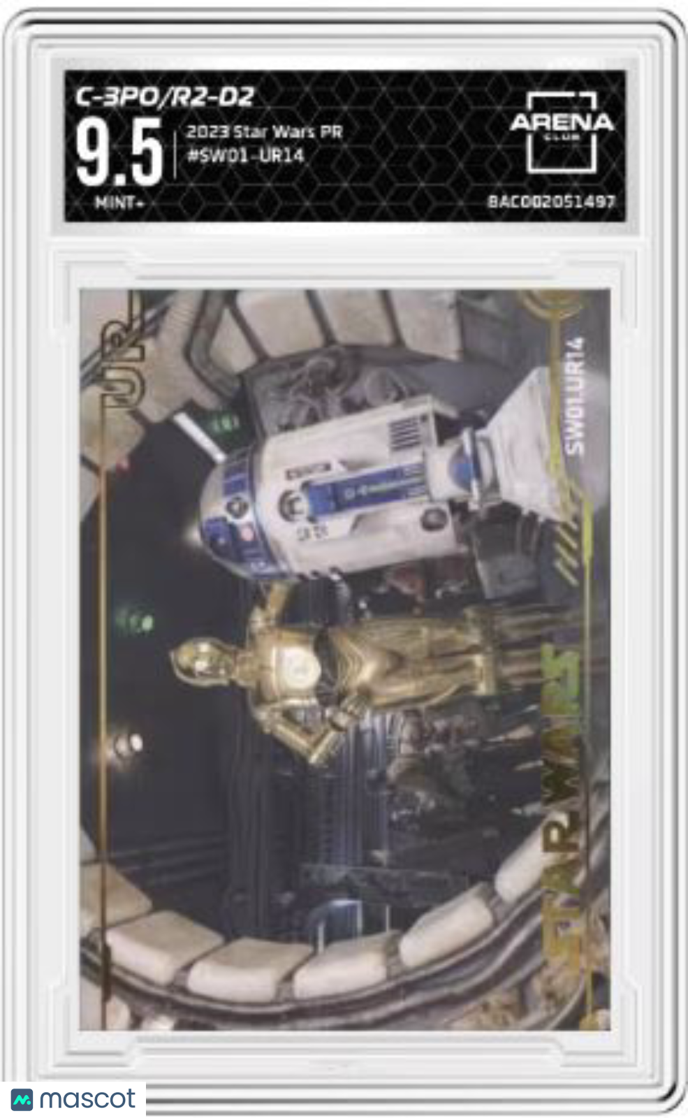 2023 Star Wars PR C-3PO R2-D2 #SW01-UR14 Arena Club 9.5
