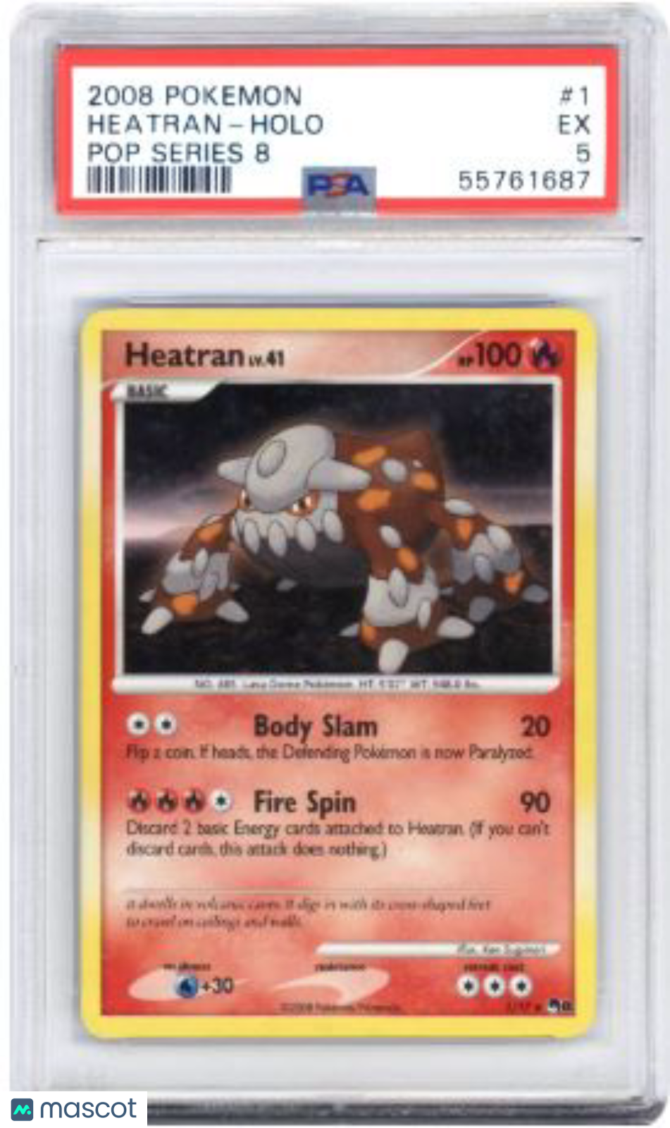 PokéMon TCG Heatran #1 Serbian Pop Series 8 PSA 5 2008-09 Pokemon Pop Series 8