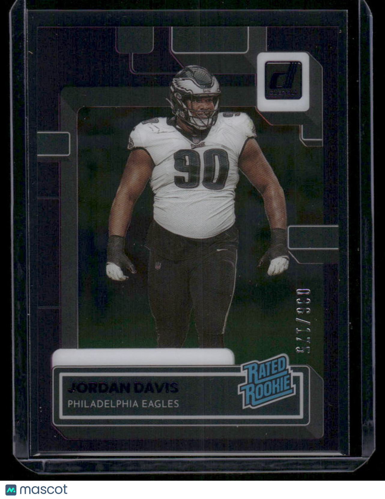 2023 Panini Donruss Clearly Jordan Davis #96 036/175 Purple Football