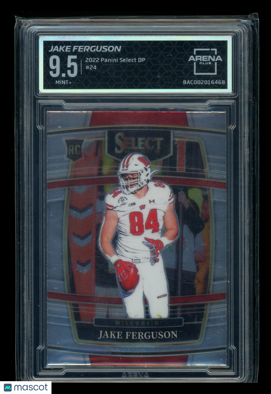2022 Panini Select Draft Picks Jake Ferguson #24 RC Football Arena Club 9.5