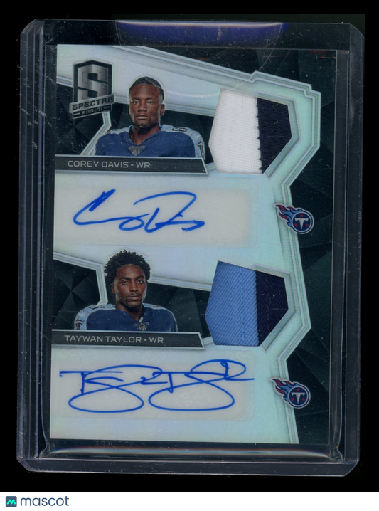 2017 Panini Spectra Prizm Corey Davis Taywan Taylor #RDPA-TT Auto 07/25 Patch