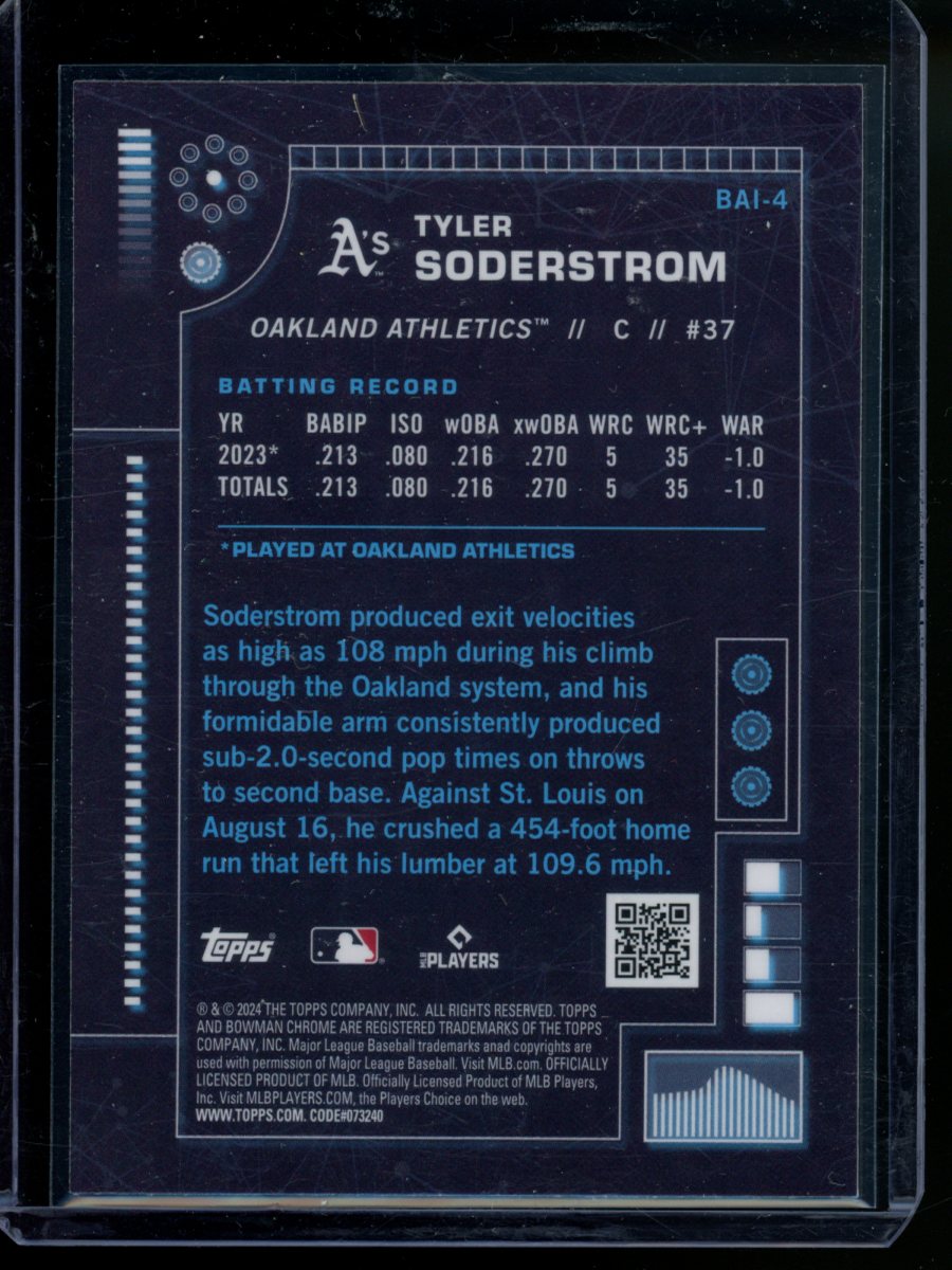 2023 Bowman Chrome Tyler Soderstrom #BAI-4 RC Baseball