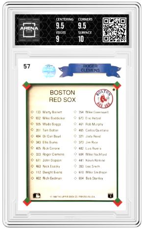 1990 Upper Deck Roger Clemens #57 Baseball Arena Club 9.5
