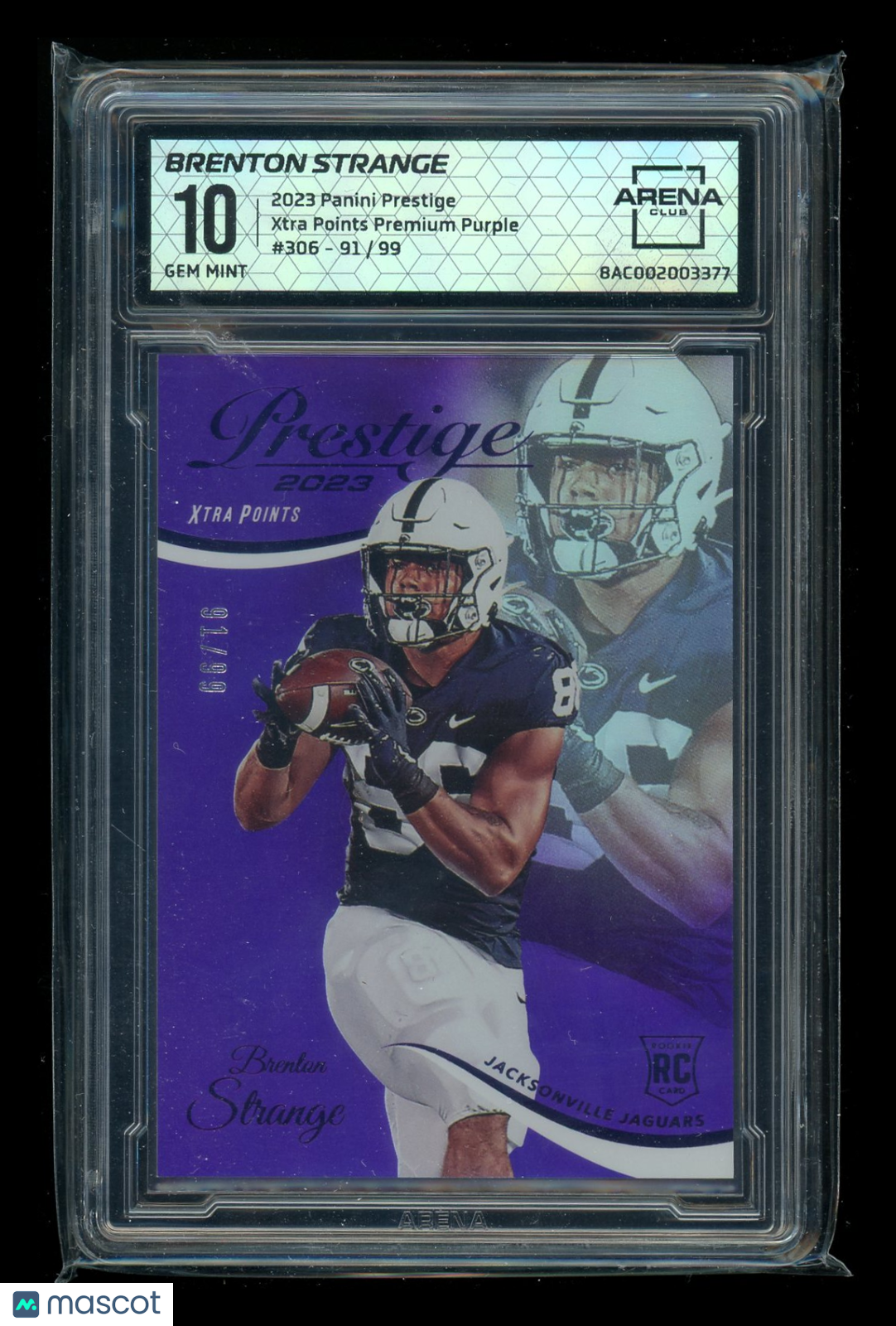 2023 Panini Prestige Xtra Points Prem Purple Brenton Strange #306 91/99 RC AC 10