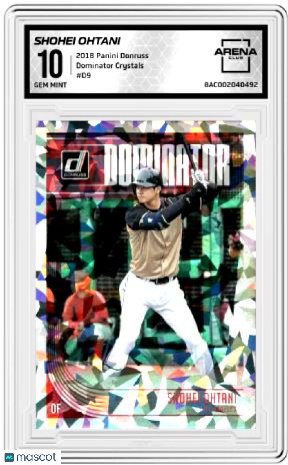 2018 Panini Donruss Shohei Ohtani #D9 Dominator Cystals Baseball AC 10