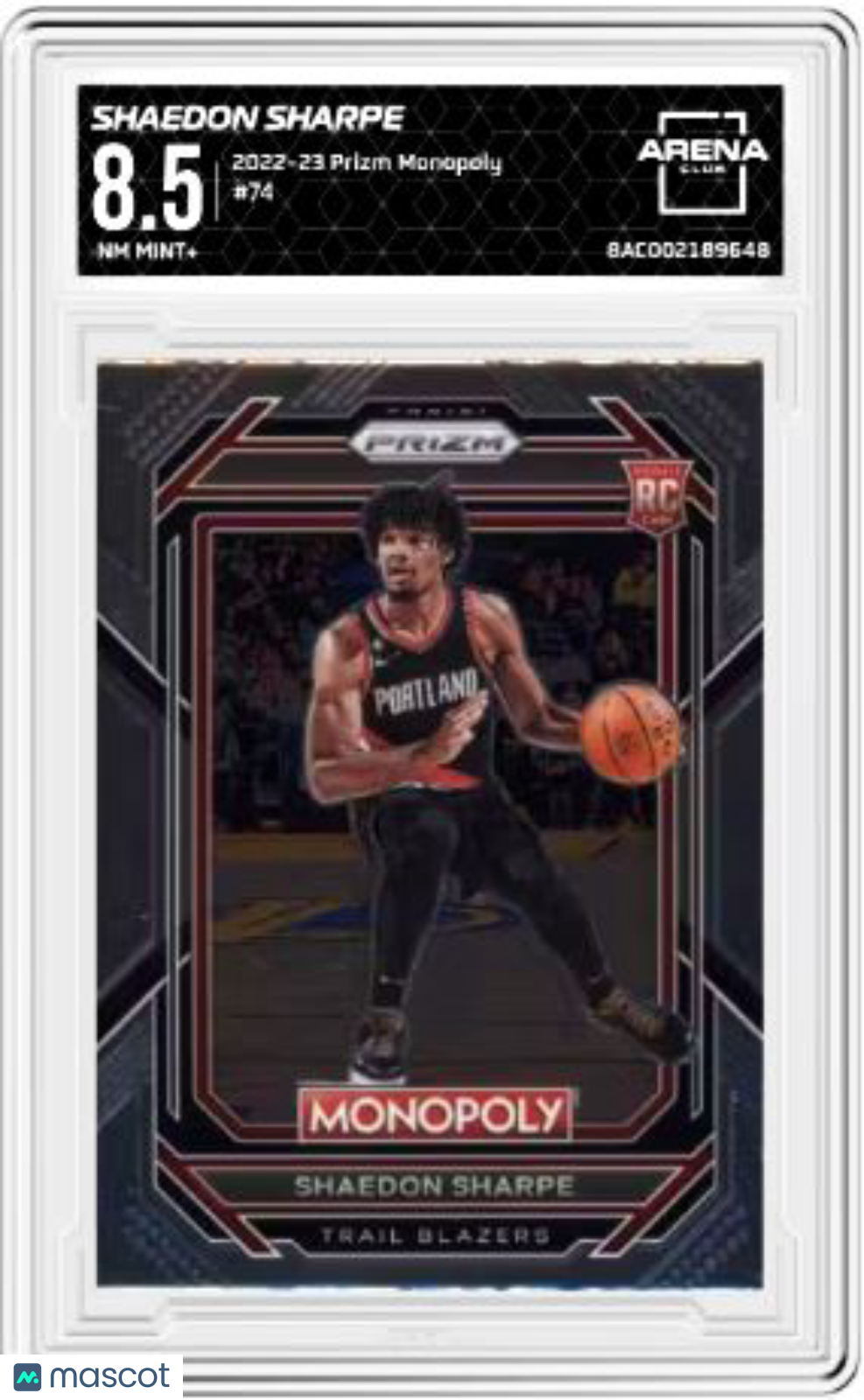 2022-23 Prizm Monopoly Shaedon Sharpe #74 Monopoly Basketball Arena Club 8.5