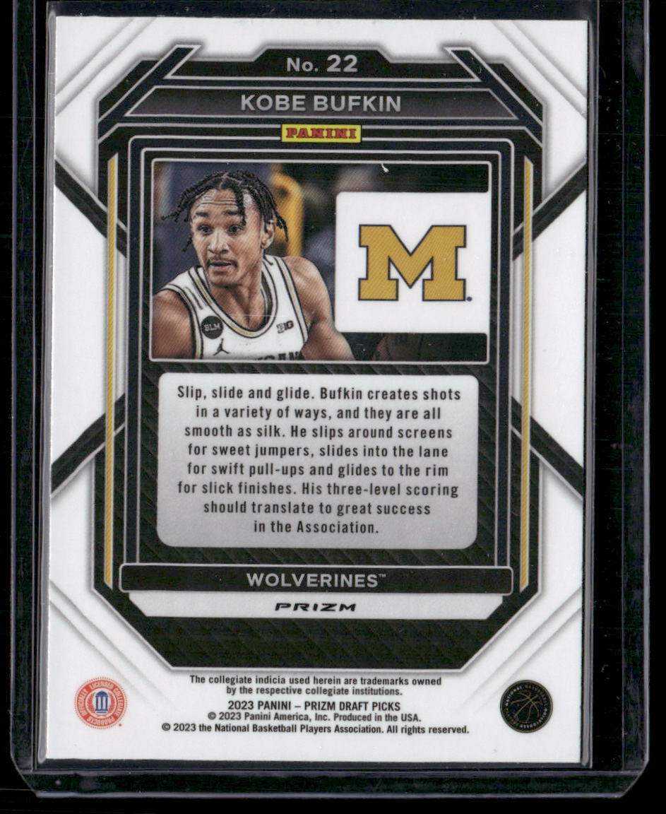 2023 Panini Prizm DP Kobe Bufkin #22 Purple Wave Basketball