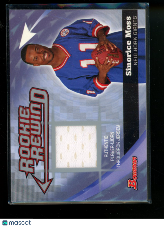 2006 Bowman Rookie Rewind Sinorice Moss #BRR-SM Player-worn Throwback  Patch