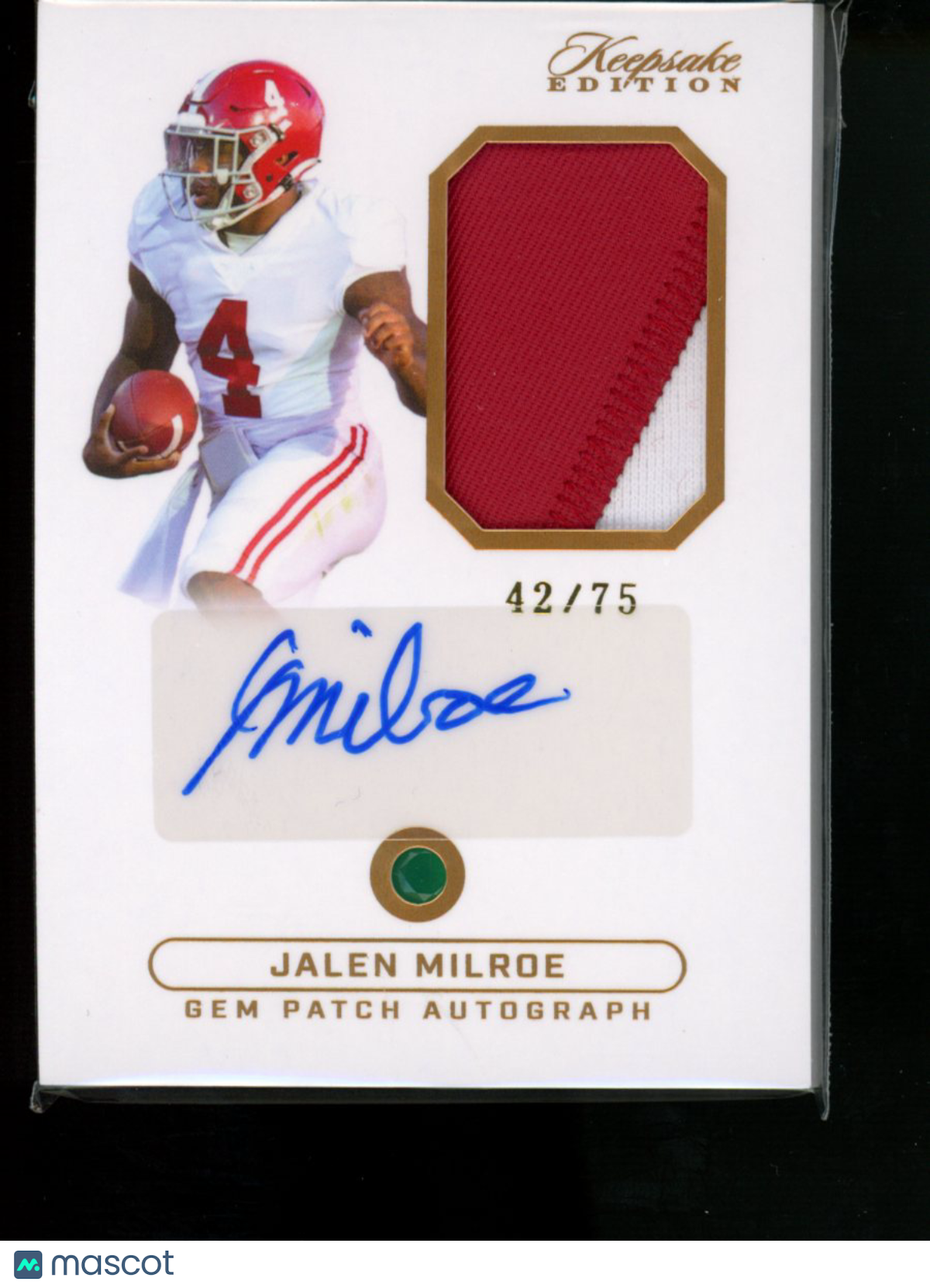 2024 Keepsake Edition Jalen Milroe #8 Gem Patch Autograph 42/75 Football