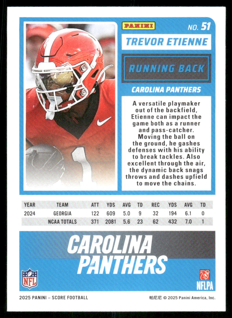 2025 Score A Treat Trevor Etienne #51 RC Football