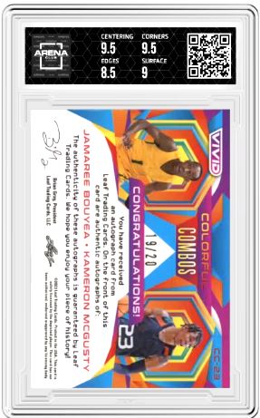 2022-23 Leaf Vivid Bouyea/NcGusty #CC-23 Color Combos Dual Auto Black 19/20