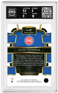 2023-24 Panini Select Ausar Thompson #95 Blue Retail Basketball Arena Club 9.5