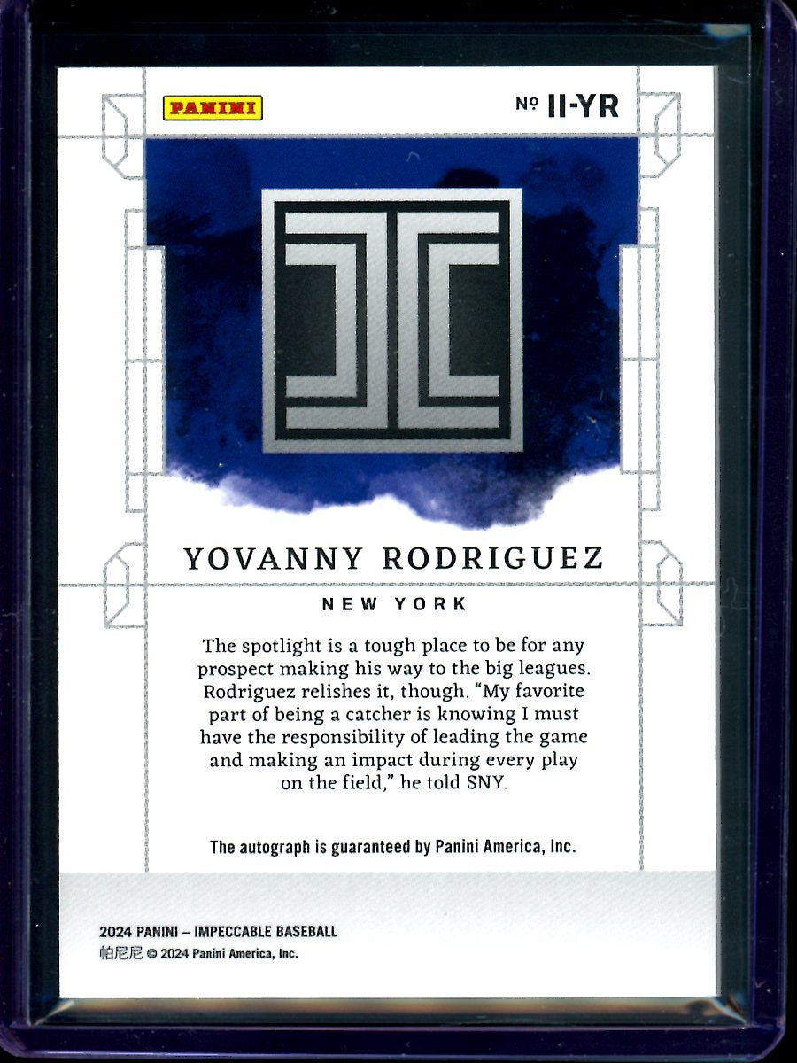2024 Panini Impeccable Yovanny Rodriguez #11-YR Auto 23/49 Baseball