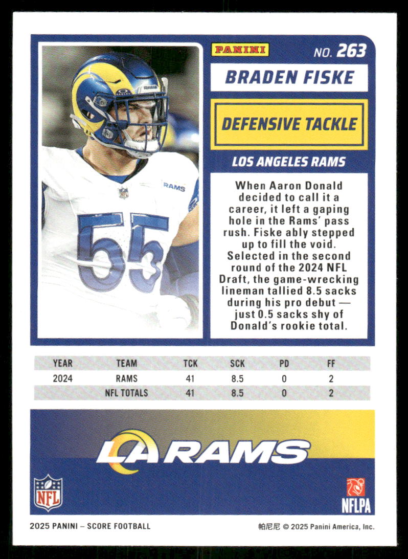 2025 Score a Treat Braden Fiske #263 Football