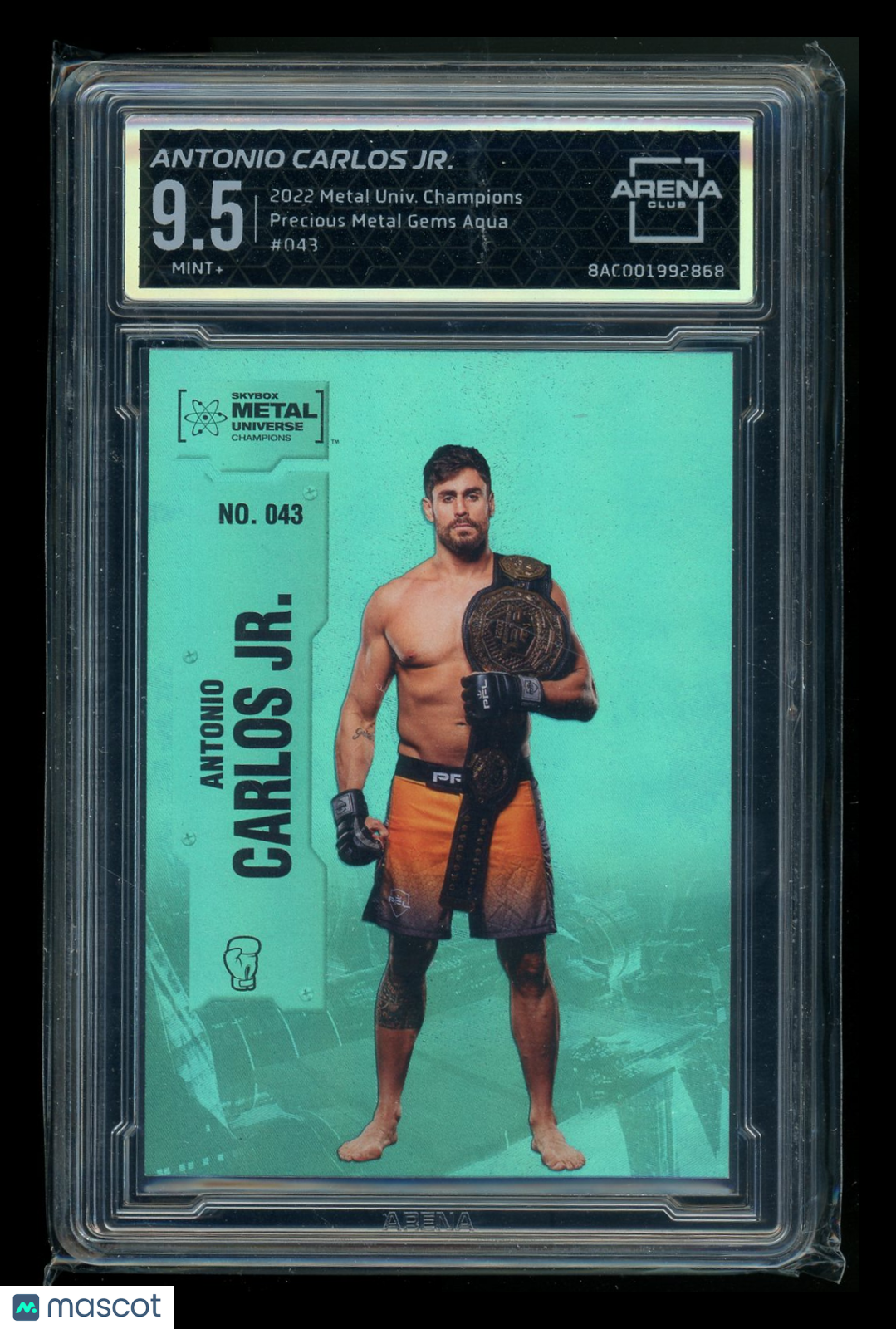 2022 Metal Champions Precious Metal Gems Aqua Antonio Carlos Jr. #043 AC 9.5