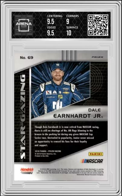 2018 Panini Prizm NASCAR Dale Earnhardt Jr. #69 Star Gazing Camo Prizm AC 9.5