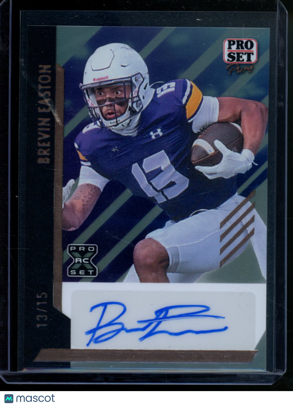 2024 Leaf Pro Set Pure Brevin Easton #BA-BJ1 Holo Auto RC 13/15 Football
