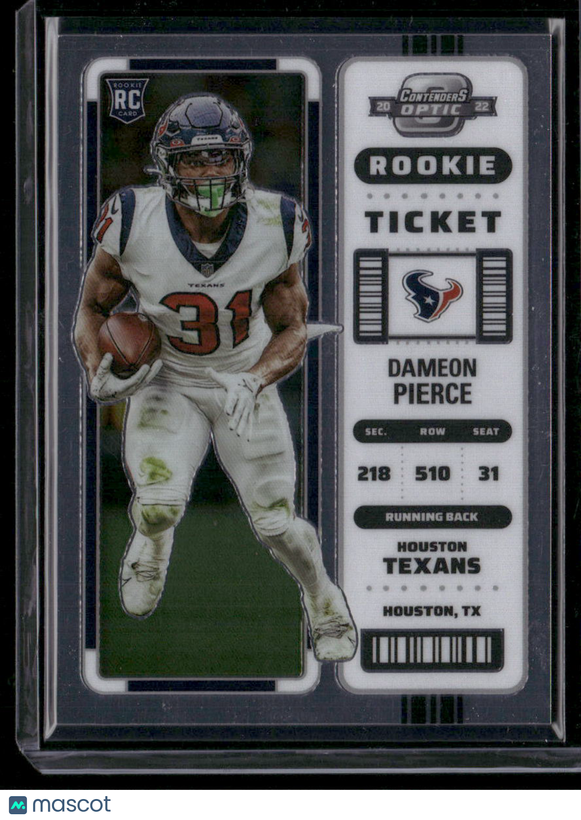 2022 Panini Contenders Optic Football Dameon Pierce #67 Rookie Ticket RC