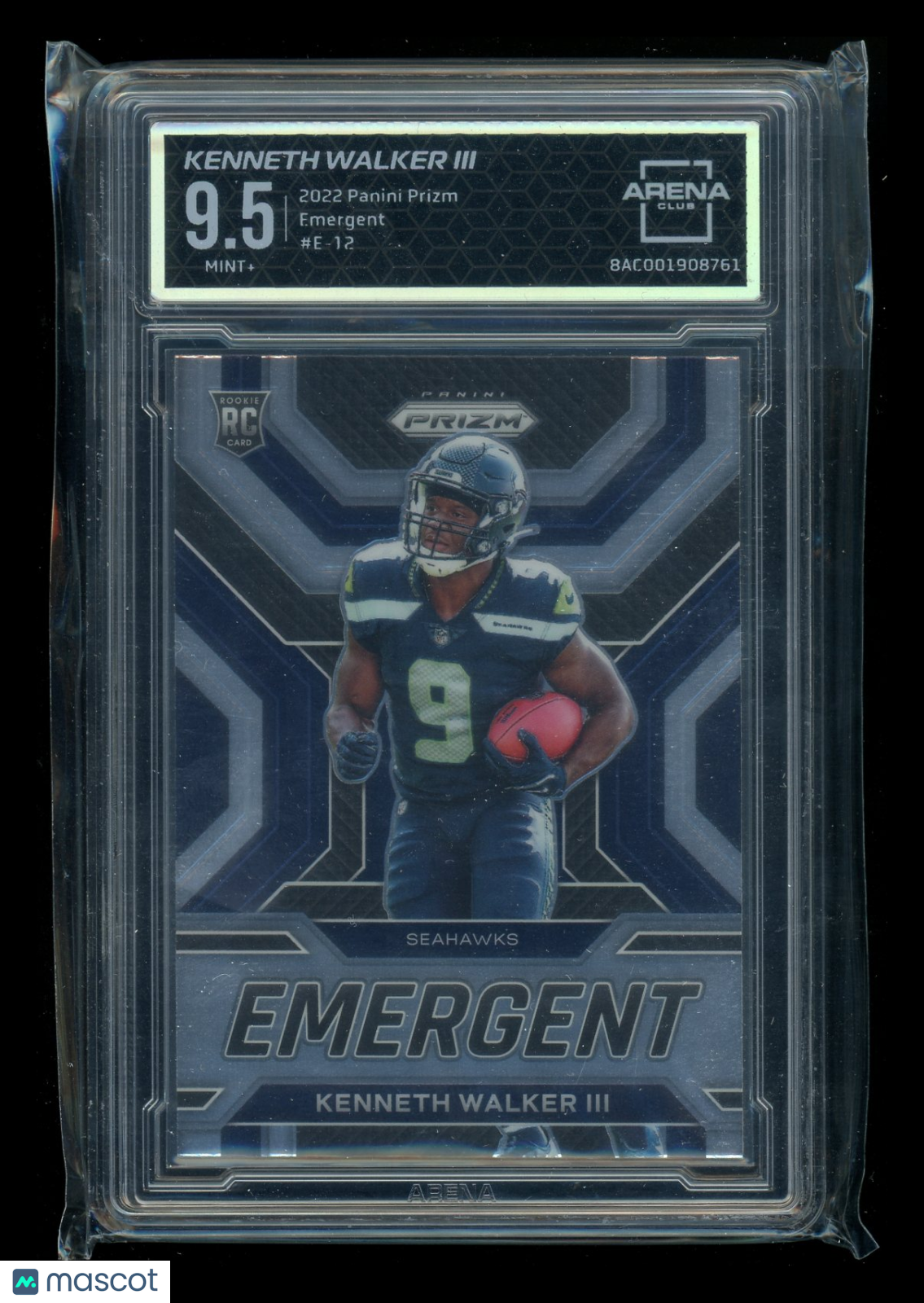 2023 Panini Prizm Emergent Kenneth Walker III #E-12 RC Football Arena Club 9.5
