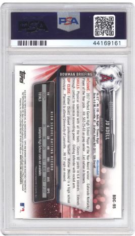 2017 Bowman Draft Jo Adell #BDC95 Chrome Batting Baseball PSA 10