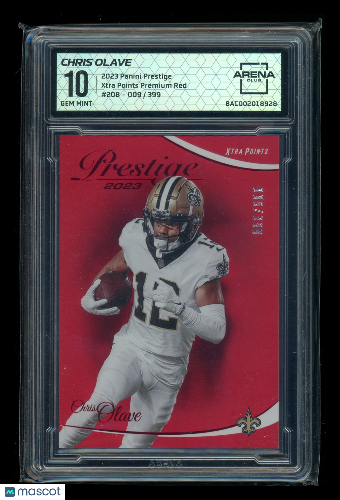 2023 Panini Prestige Xtra Points Premium Red Chris Olave #208 009/399 AC 10