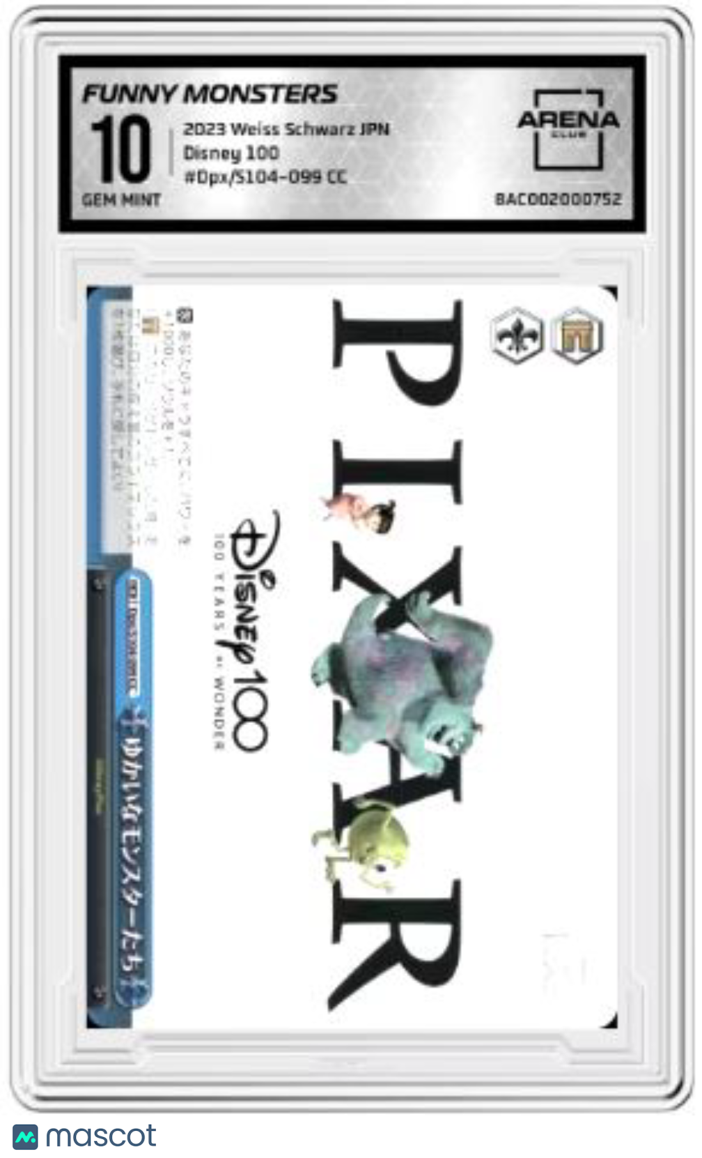 Disney 100 Funny Monsters #Dpx/S104-099 CC Arena Club 10 2023 Weiss Schwarz JPN