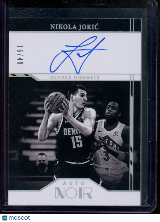 2021-22 Panini Noir Nikola Jokić #ANB-NJK Auto 16/49 Basketball