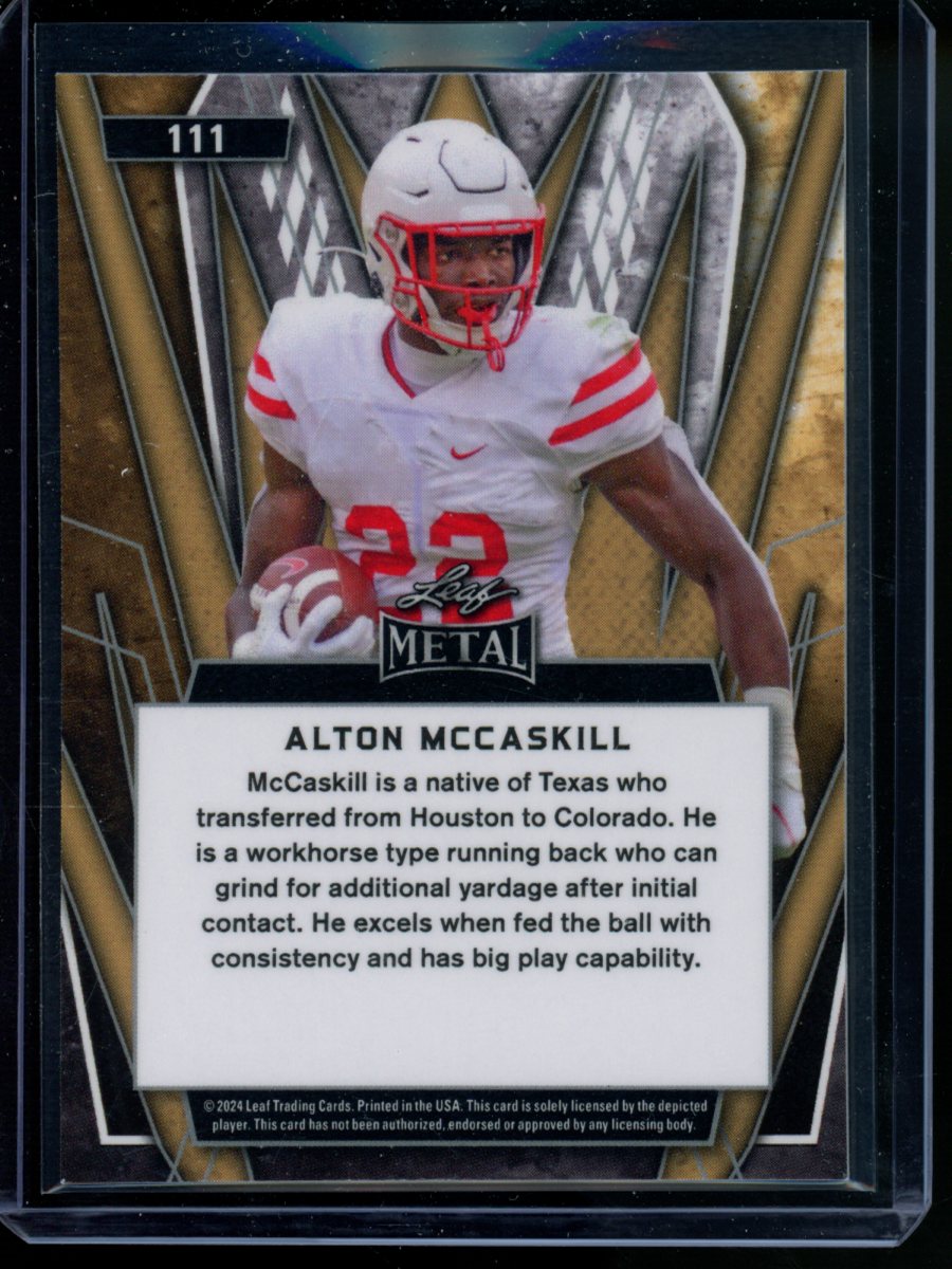 2024 Leaf Metal Alton McCaskill #111 RC Football