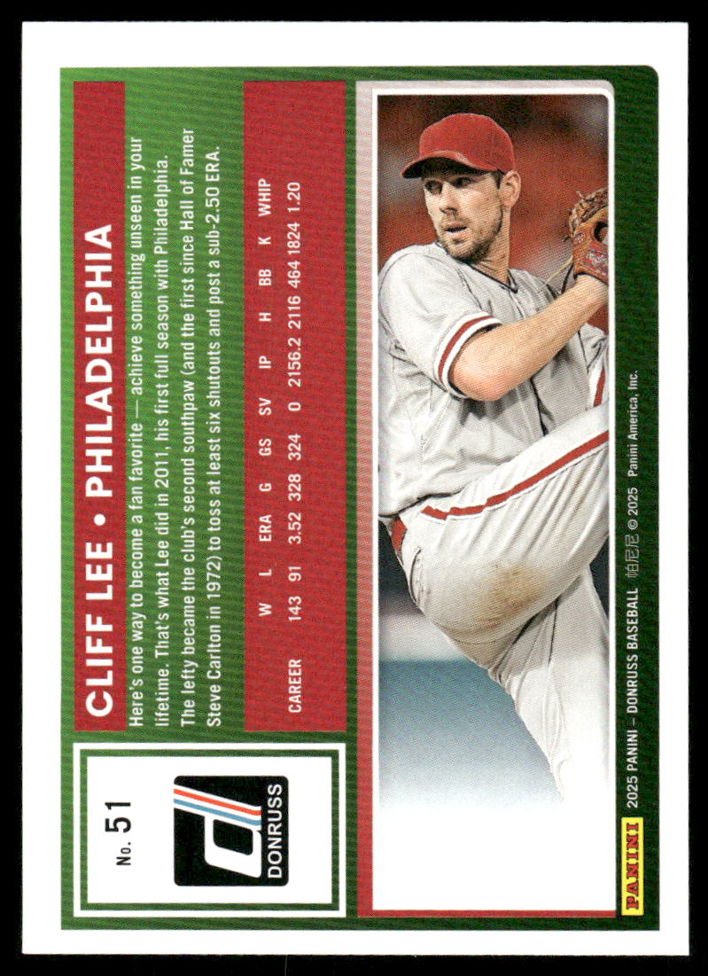 2025 Donruss Cliff Lee #51 Baseball