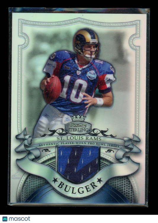 2007 Bowman Sterling Marc Bulger #BSVR-MB Refractor Authentic Jersey 074/199