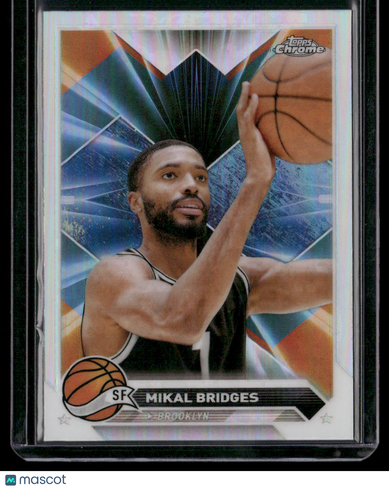 2023-24 Topps Chrome Basketball Mikal Bridges #2 Refractor Basketball