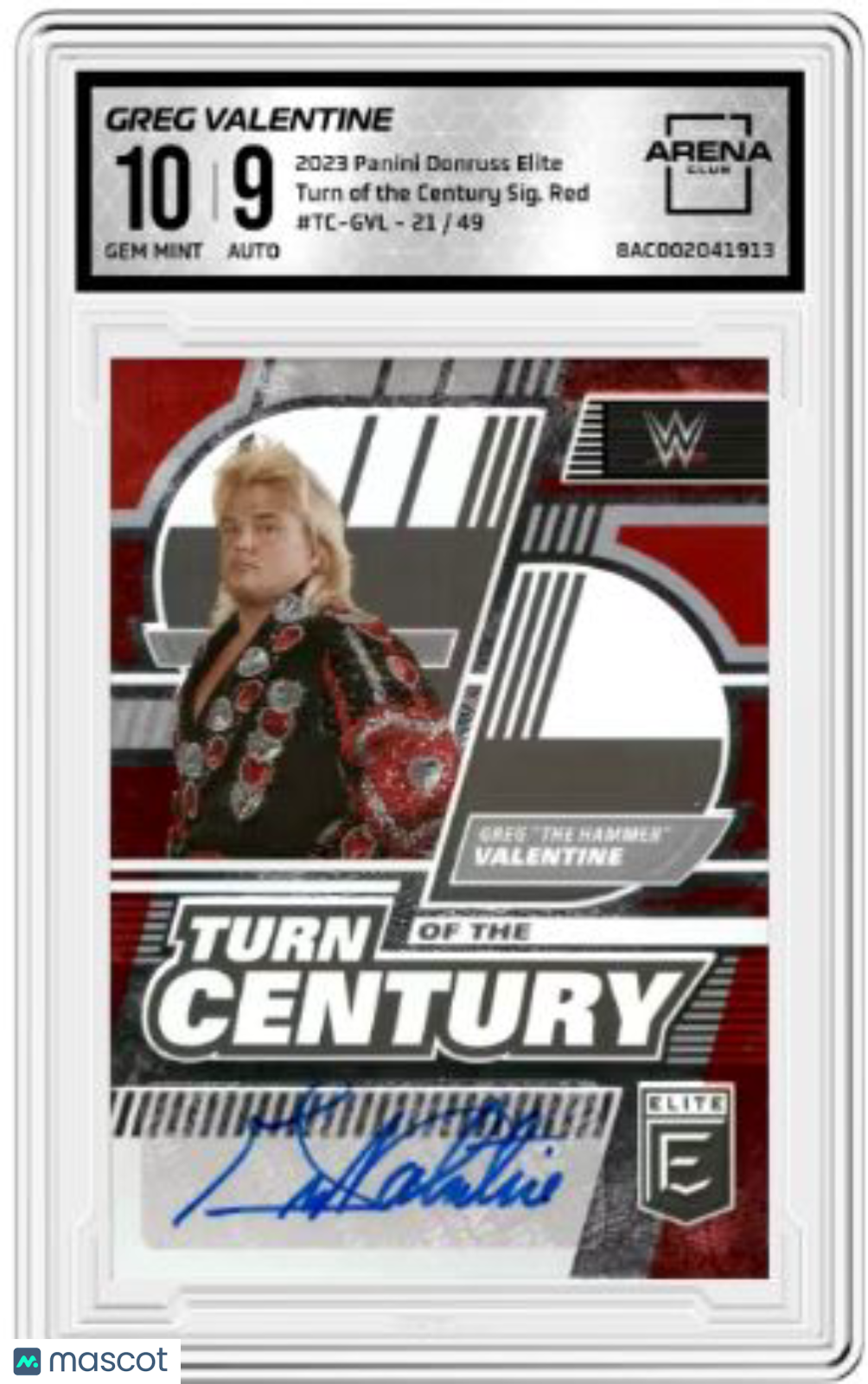 2023 Donruss Elite WWE Greg Valentine #TC-GVL Auto Red 21/49 Wrestling AC 10