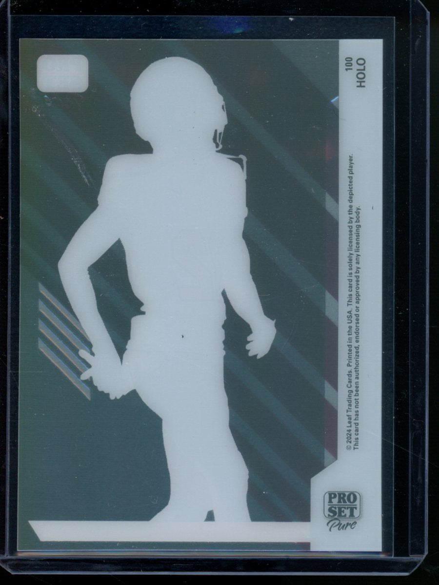 2024 Pro Set Pure Travis Hunter #100 Holo 17/49 Football