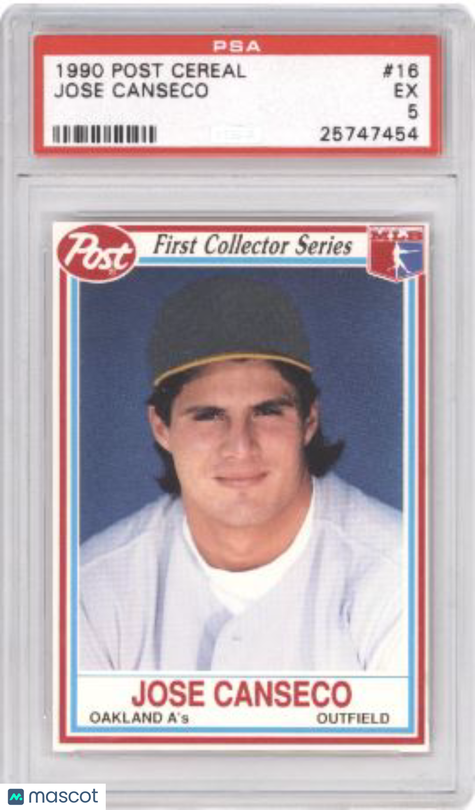 1990 Post Cereal Jose Canseco #16 Baseball PSA 5