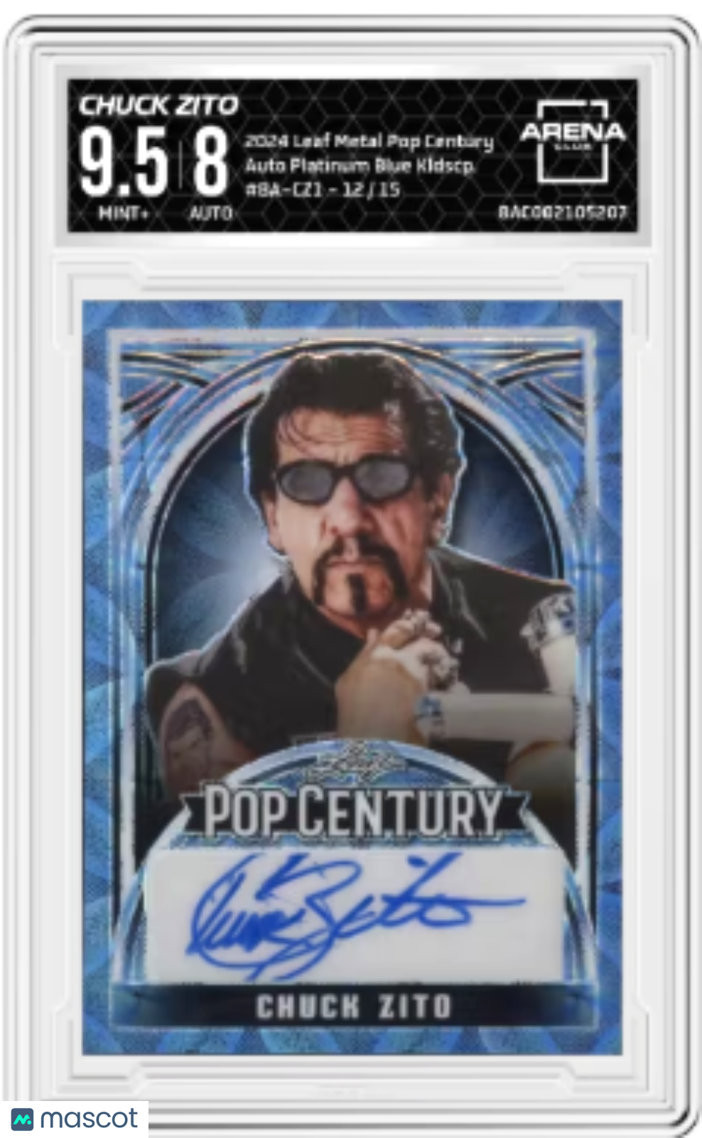 2024 Leaf Metal Pop Century Chuck Zito Auto Blue 12/15 #BA-CZ1 Arena Club 9.5