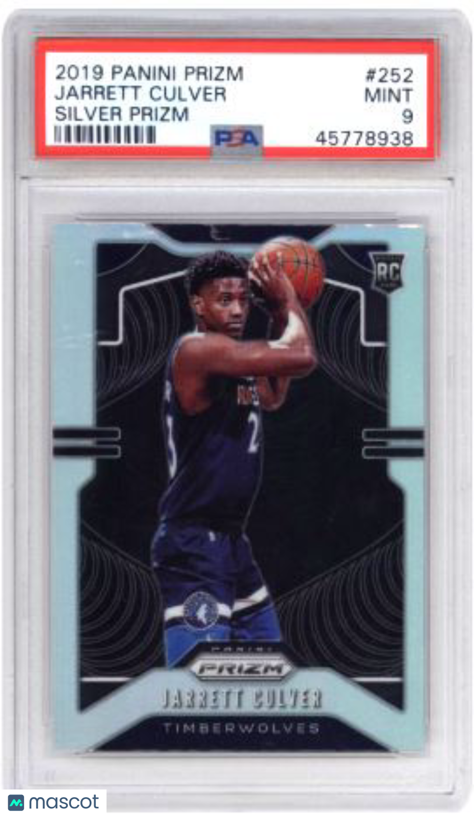 2019 Panini Prizm Jarrett Culver #252 Silver Basketball PSA 9