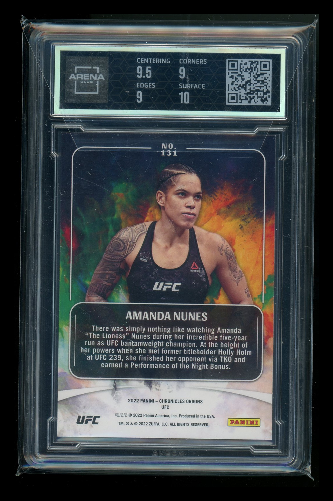 2022 Panini Chronicles UFC Origins Bronze Amanda Nunes #131 MMA Arena Club 9.5
