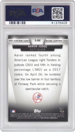 2018 Topps Topps Salute Aaron Judge #S-86 Topps Salute Baseball PSA 9