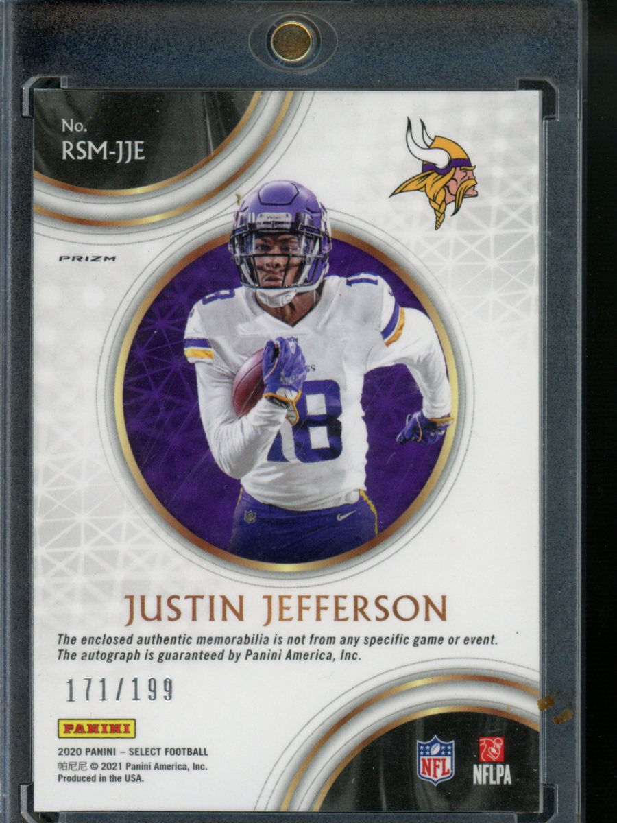 2021 Panini Select Justin Jefferson #RSM-JJE Prizm Patch Auto RC 171/199