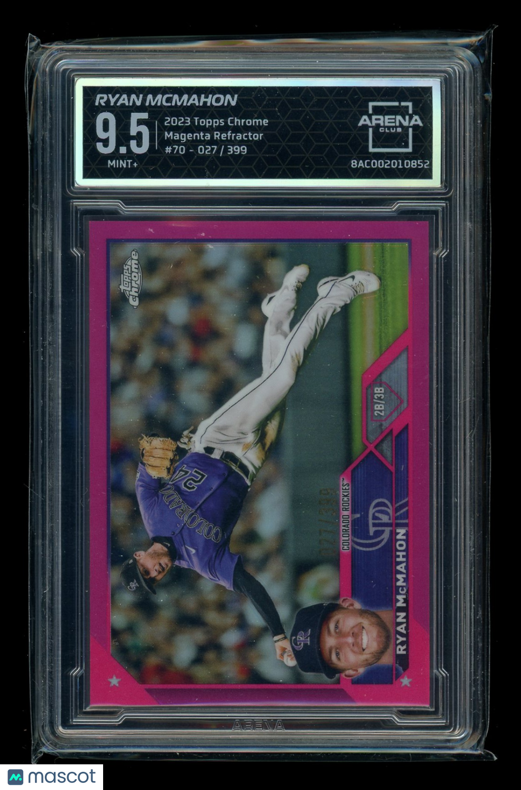 2023 Topps Chrome Ryan McMahon #70 Magenta Refractor 027/399 Arena Club 9.5
