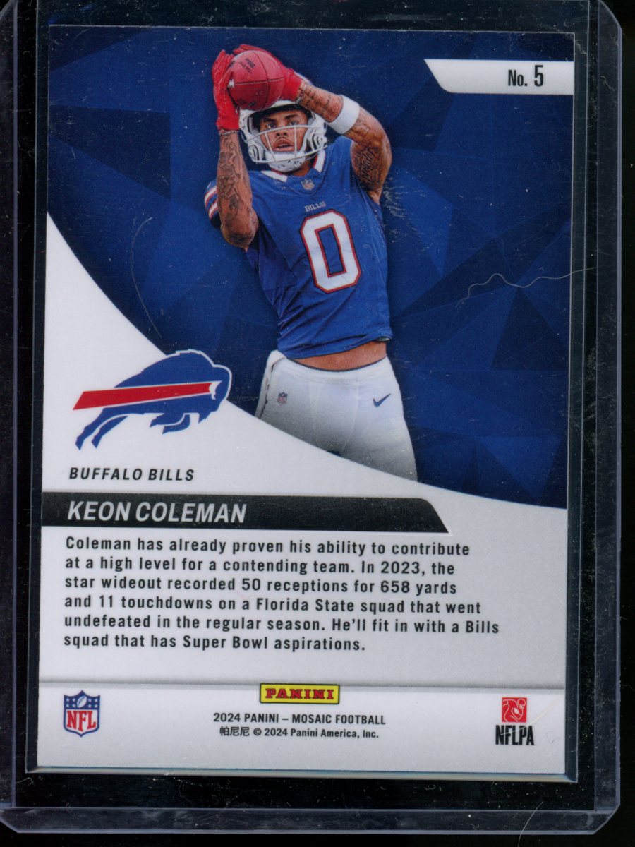 2024 Panini Mosaic Keon Coleman #5 Elevate RC Football