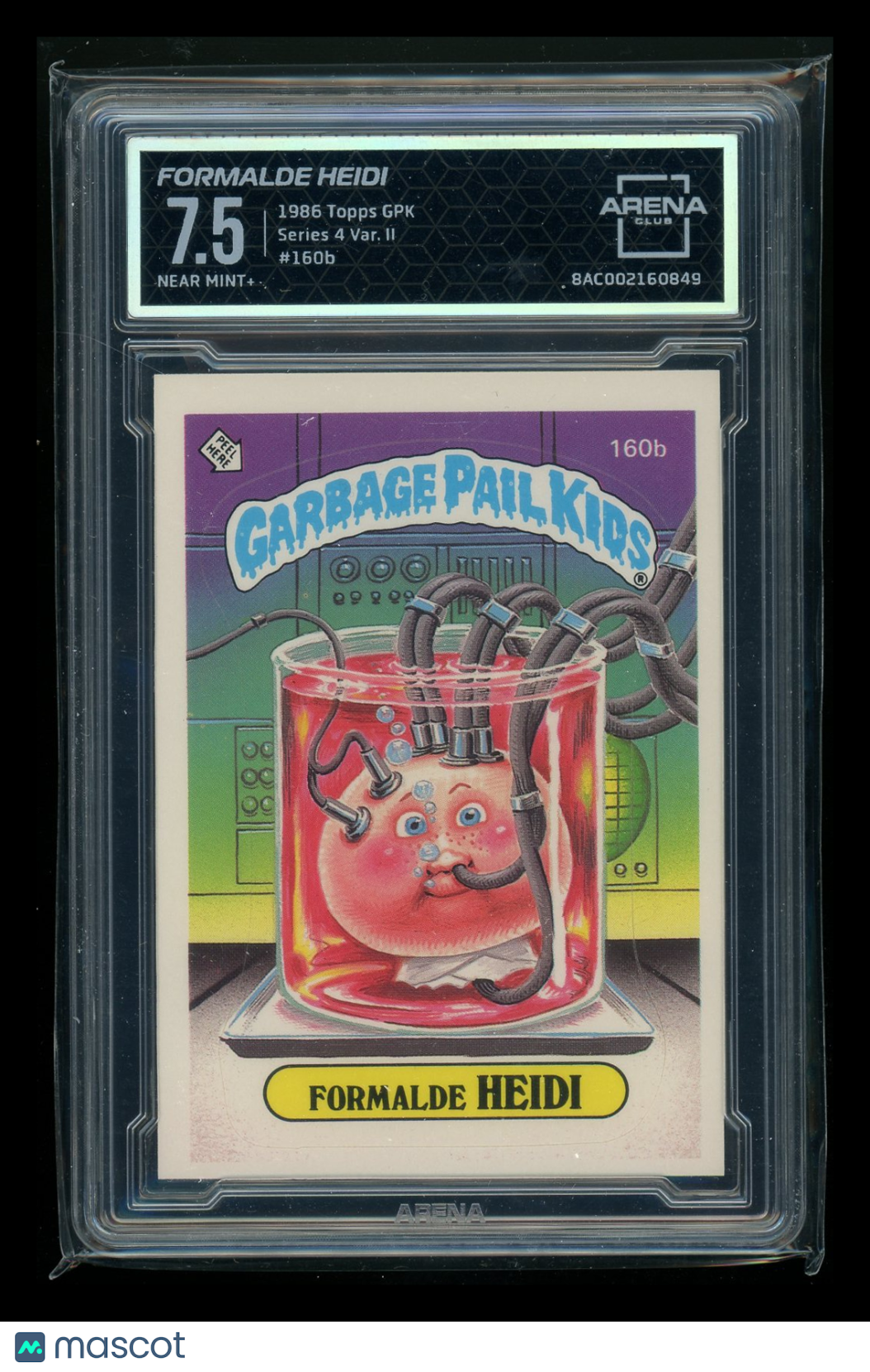 1986 Topps Garbage Pail Kids Formalde Heidi #160b Arena Club 7.5