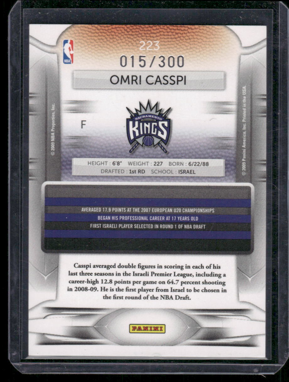 2009 Panini Prestige Bonus Shots Omri Casspi #223 015/300 Basketball